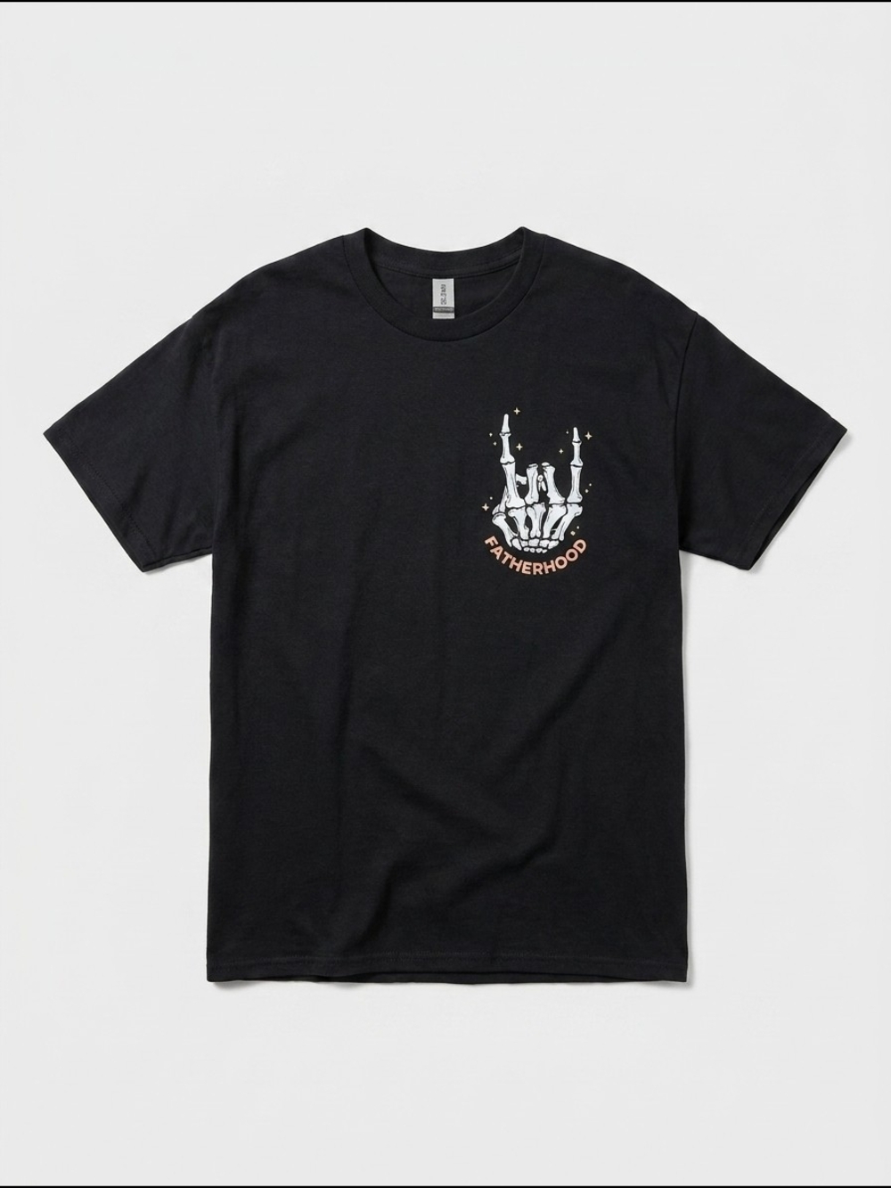 Fatherhood Skeleton Hand Graphic T Shirt Black Size XL | Dad‎ Graphic Tee